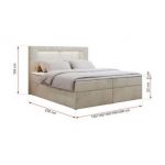 Łóżko kontynentalne GOLD 5 120x200 - H3 - beżowy, welwet