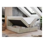 Łóżko kontynentalne GOLD 5 140x200 - H3 - beżowy, welwet