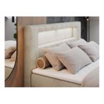 Łóżko kontynentalne GOLD 5 160x200 - H3 - beżowy, welwet