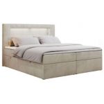 Łóżko kontynentalne GOLD 5 120x200 - H4 - beżowy, welwet