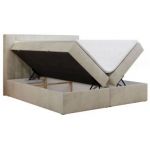 Łóżko kontynentalne GOLD 5 180x200 - H4 - beżowy, welwet