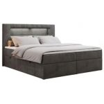 Łóżko kontynentalne GOLD 5 160x200 - H3 - ciemnoszary, welwet