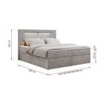 Łóżko kontynentalne GOLD 5 120x200 - H3 - jasnoszary, struktura