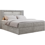 Łóżko kontynentalne GOLD 5 140x200 - H4 - jasnoszary, struktura