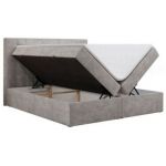 Łóżko kontynentalne GOLD 5 140x200 - H4 - jasnoszary, struktura