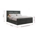 Łóżko kontynentalne GOLD 5 120x200 - H3 - ciemnoszary, struktura