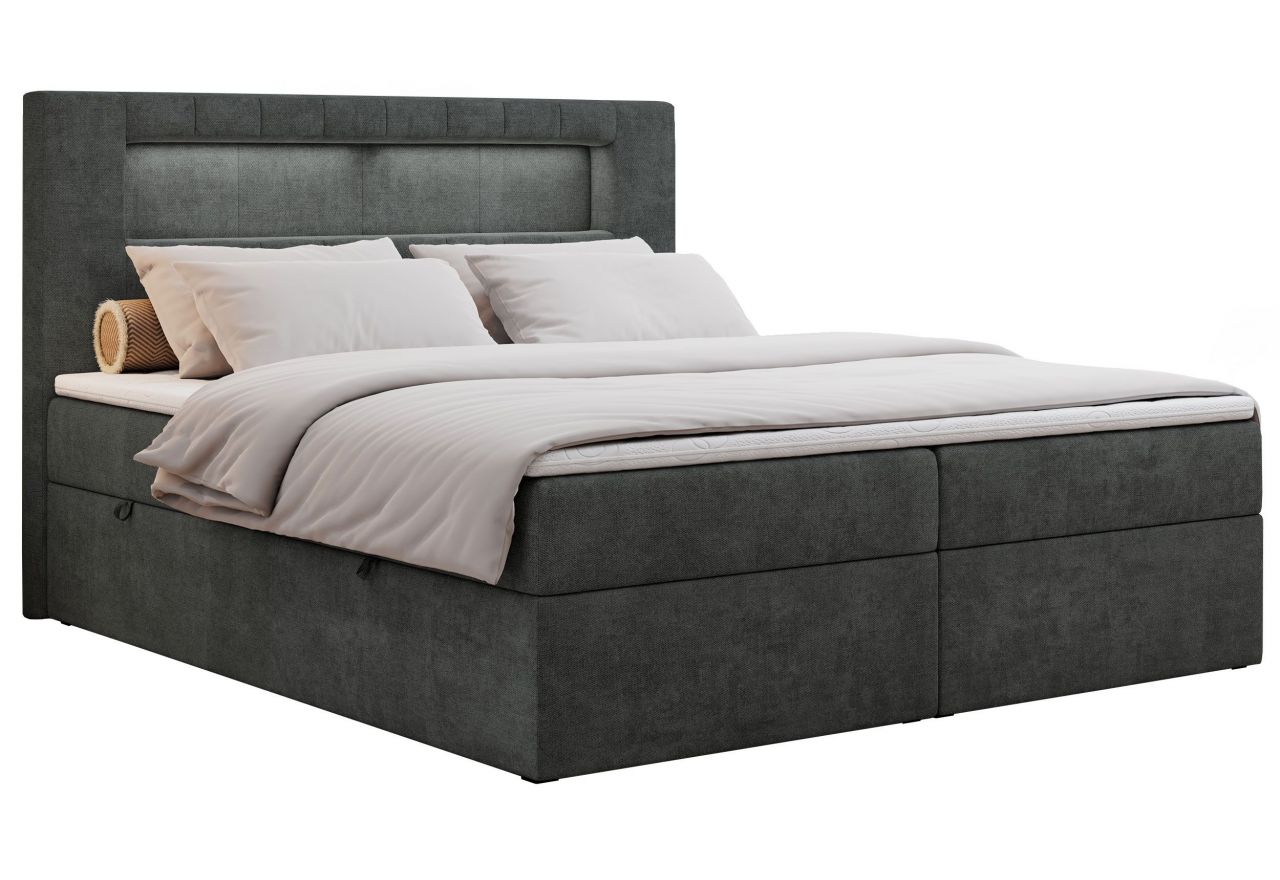 Łóżko kontynentalne GOLD 5 120x200 - H3 - ciemnoszary, struktura