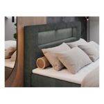 Łóżko kontynentalne GOLD 5 140x200 - H3 - ciemnoszary, struktura