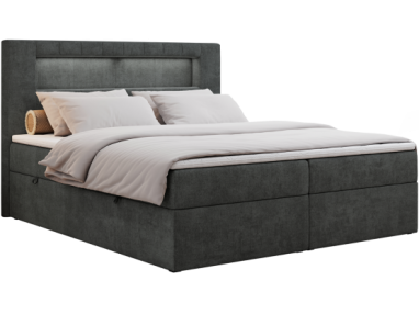 Łóżko kontynentalne GOLD 5 200x200 - H3 - ciemnoszary, struktura