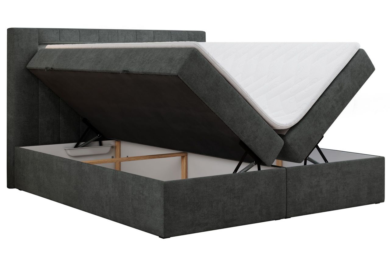 Łóżko kontynentalne GOLD 5 140x200 - H4 - ciemnoszary, struktura