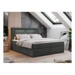 Łóżko kontynentalne GOLD 5 160x200 - H4 - ciemnoszary, struktura