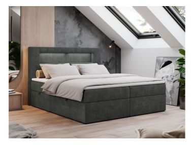 Łóżko kontynentalne GOLD 5 180x200 - H4 - ciemnoszary, struktura