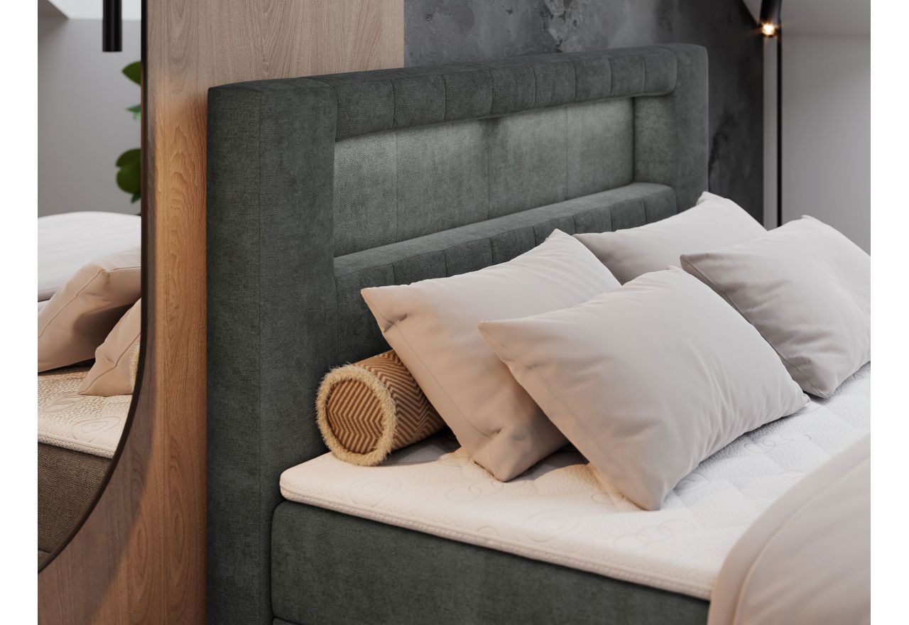 Łóżko kontynentalne GOLD 5 180x200 - H4 - ciemnoszary, struktura