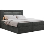 Łóżko kontynentalne GOLD 5 200x200 - H4 - ciemnoszary, struktura