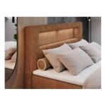 Łóżko kontynentalne GOLD 5 160x200 - H3 - pomarańczowy, struktura