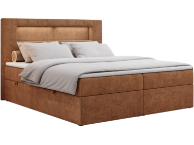 Łóżko kontynentalne GOLD 5 180x200 - H3 - pomarańczowy, struktura