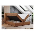 Łóżko kontynentalne GOLD 5 160x200 - H4 - pomarańczowy, struktura