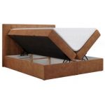 Łóżko kontynentalne GOLD 5 180x200 - H4 - pomarańczowy, struktura