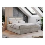 Łóżko kontynentalne GOLD 5 140x200 - H3 - beżowy, struktura