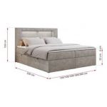 Łóżko kontynentalne GOLD 5 120x200 - H4 - beżowy, struktura