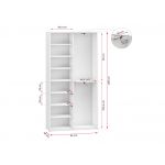 Nowoczesna garderoba z głębokimi półkami i lustrem do pokoju - MKS Dąb Sonoma, 95 cm