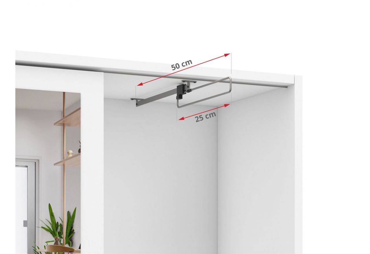 Nowoczesna garderoba z głębokimi półkami i lustrem do pokoju - MKS Dąb Sonoma, 95 cm