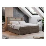 Łóżko kontynentalne GOLD 5 160x200 - H3 - brązowy, welwet