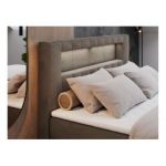 Łóżko kontynentalne GOLD 5 180x200 - H3 - brązowy, welwet