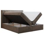 Łóżko kontynentalne GOLD 5 180x200 - H3 - brązowy, welwet