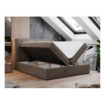 Łóżko kontynentalne GOLD 5 180x200 - H4 - brązowy, welwet