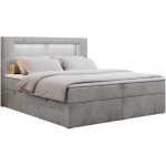 Łóżko kontynentalne GOLD 5 120x200 - H3 - jasnoszary, welwet