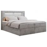 Łóżko kontynentalne GOLD 5 140x200 - H3 - jasnoszary, welwet