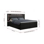 Łóżko kontynentalne GOLD 6 120x200 - H3 - czarny, ekoskóra