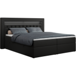Łóżko kontynentalne GOLD 6 180x200 - H3 - czarny, ekoskóra