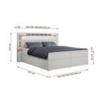 Łóżko kontynentalne GOLD 6 120x200 - H3 - biały, ekoskóra