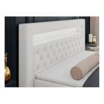 Łóżko kontynentalne GOLD 6 120x200 - H4 - biały, ekoskóra