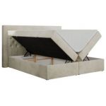 Łóżko kontynentalne GOLD 6 160x200 - H3 - beżowy, welwet