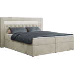 Łóżko kontynentalne GOLD 6 200x200 - H3 - beżowy, welwet