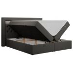 Łóżko kontynentalne GOLD 6 200x200 - H3 - ciemnoszary, ekoskóra