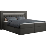 Łóżko kontynentalne GOLD 6 140x200 - H4 - ciemnoszary, ekoskóra