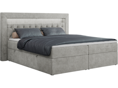 Łóżko kontynentalne GOLD 6 120x200 - H3 - jasnoszary, struktura