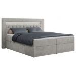 Łóżko kontynentalne GOLD 6 140x200 - H3 - jasnoszary, struktura