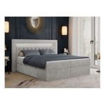 Łóżko kontynentalne GOLD 6 180x200 - H3 - jasnoszary, struktura