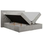 Łóżko kontynentalne GOLD 6 180x200 - H3 - jasnoszary, struktura