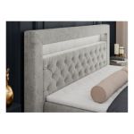 Łóżko kontynentalne GOLD 6 120x200 - H4 - jasnoszary, struktura