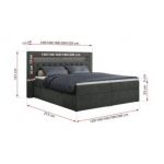 Łóżko kontynentalne GOLD 6 120x200 - H3 - ciemnoszary, struktura