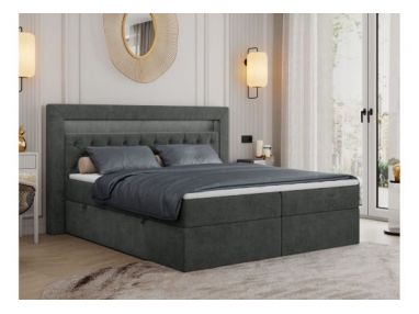 Łóżko kontynentalne GOLD 6 160x200 - H3 - ciemnoszary, struktura