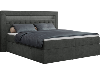 Łóżko kontynentalne GOLD 6 180x200 - H3 - ciemnoszary, struktura