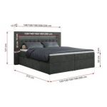 Łóżko kontynentalne GOLD 6 180x200 - H3 - ciemnoszary, struktura