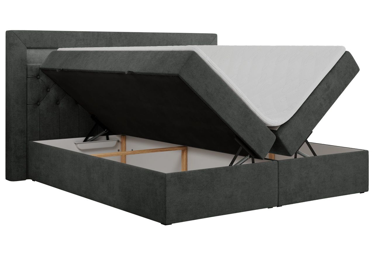 Łóżko kontynentalne GOLD 6 180x200 - H3 - ciemnoszary, struktura